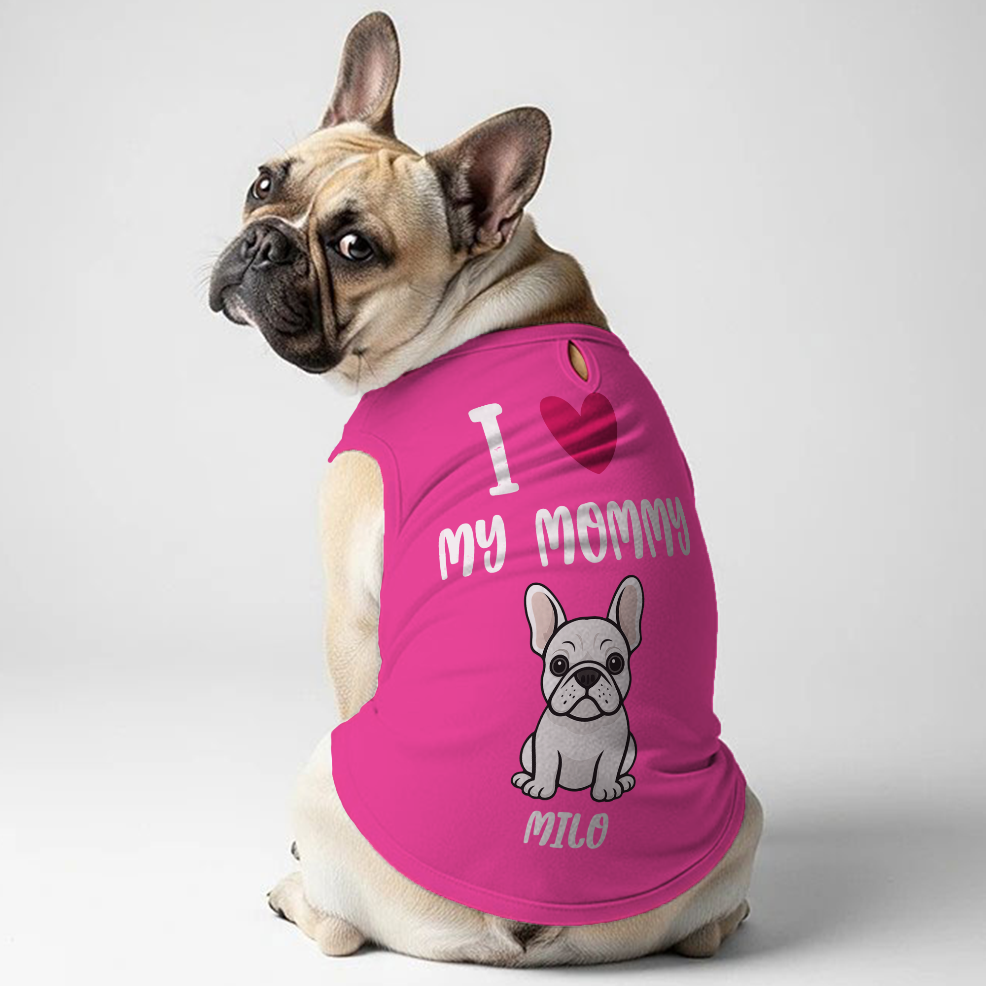 Cozy I Love My Mommy - Personalized Frenchie Shirt | Custom Dog T-shi...