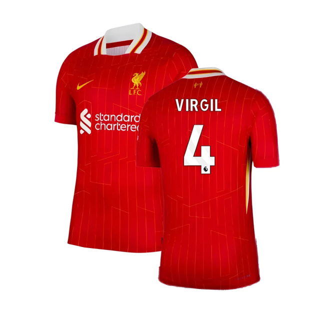 Updated Liverpool Home Football Shirt 2024-2025 (Virgil 4)