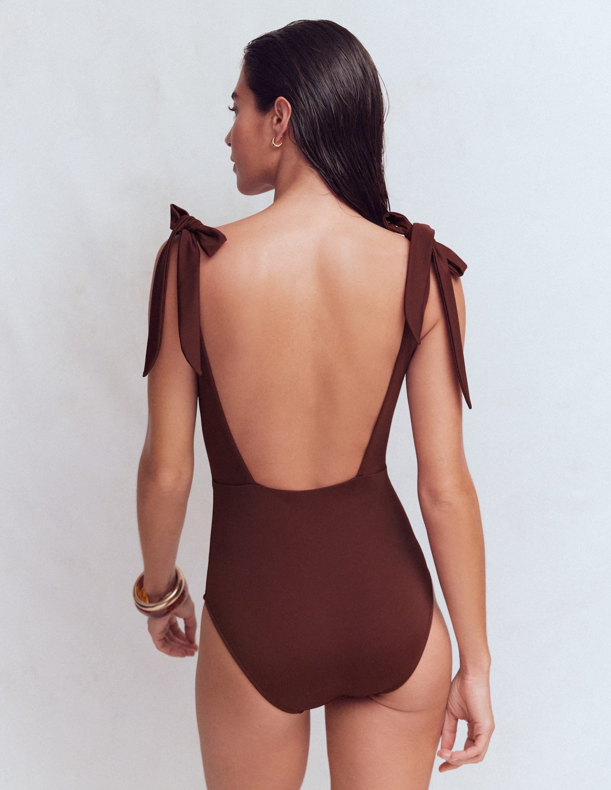 Bow Tie Shoulder Swimsuit