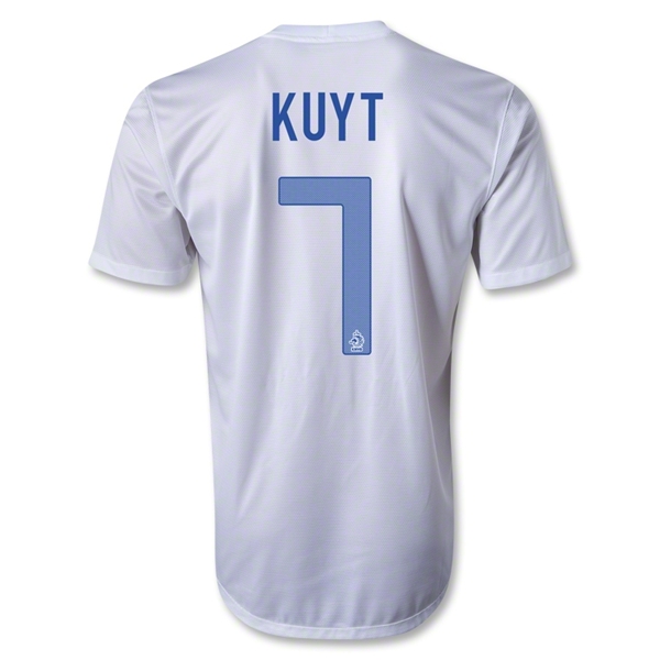 2013 Netherlands 7 KUYT Away White Jersey Shirt - Official Replica