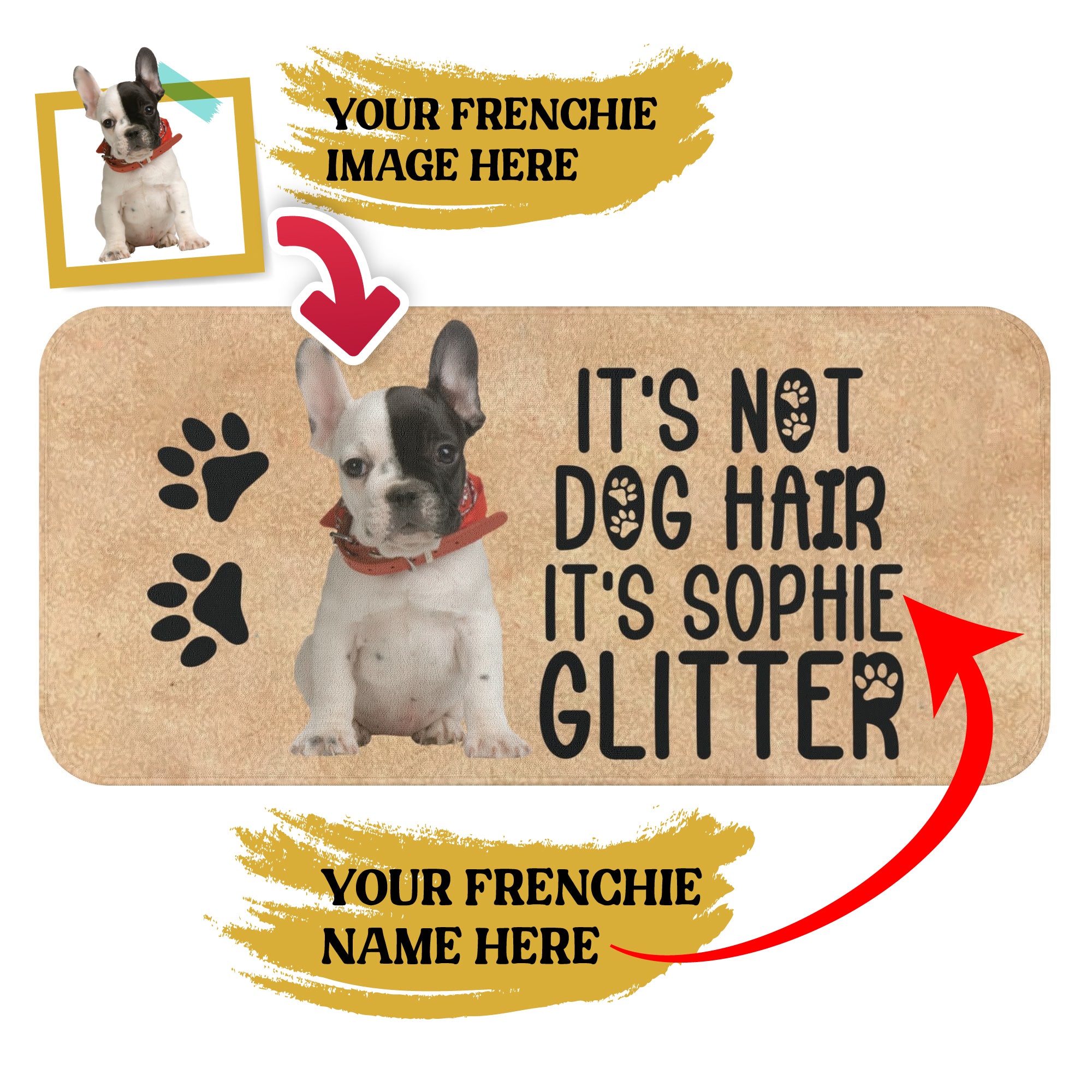 Durable Personalized Frenchie Towel With Custom Name And Image for Daily