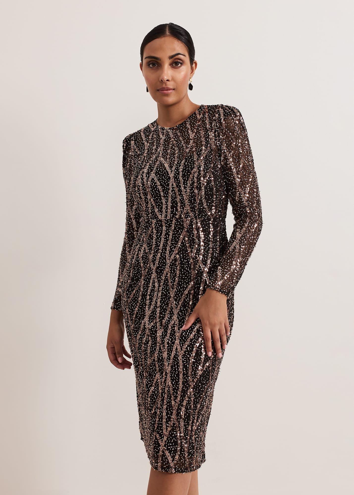 Petite Kaleigh Sequin Midi Dress