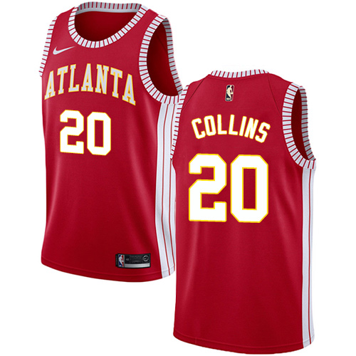ATL #20 J. Collins Durable 2024 Statement NBA Jersey - Red Swingman