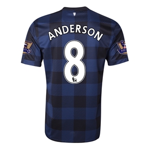 13-14 Manchester United 8 ANDERSON Away Black Jersey Shirt - Official