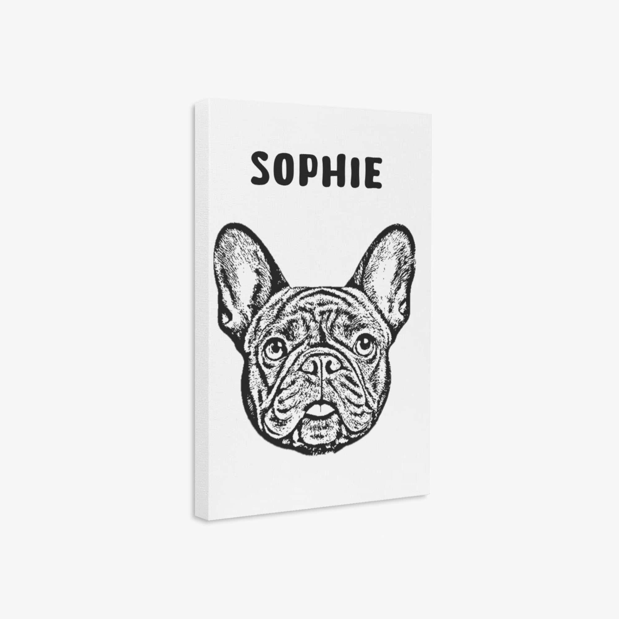 French Bulldog Milo Personalized Vertical Canvas Painting Durable Dog Item
