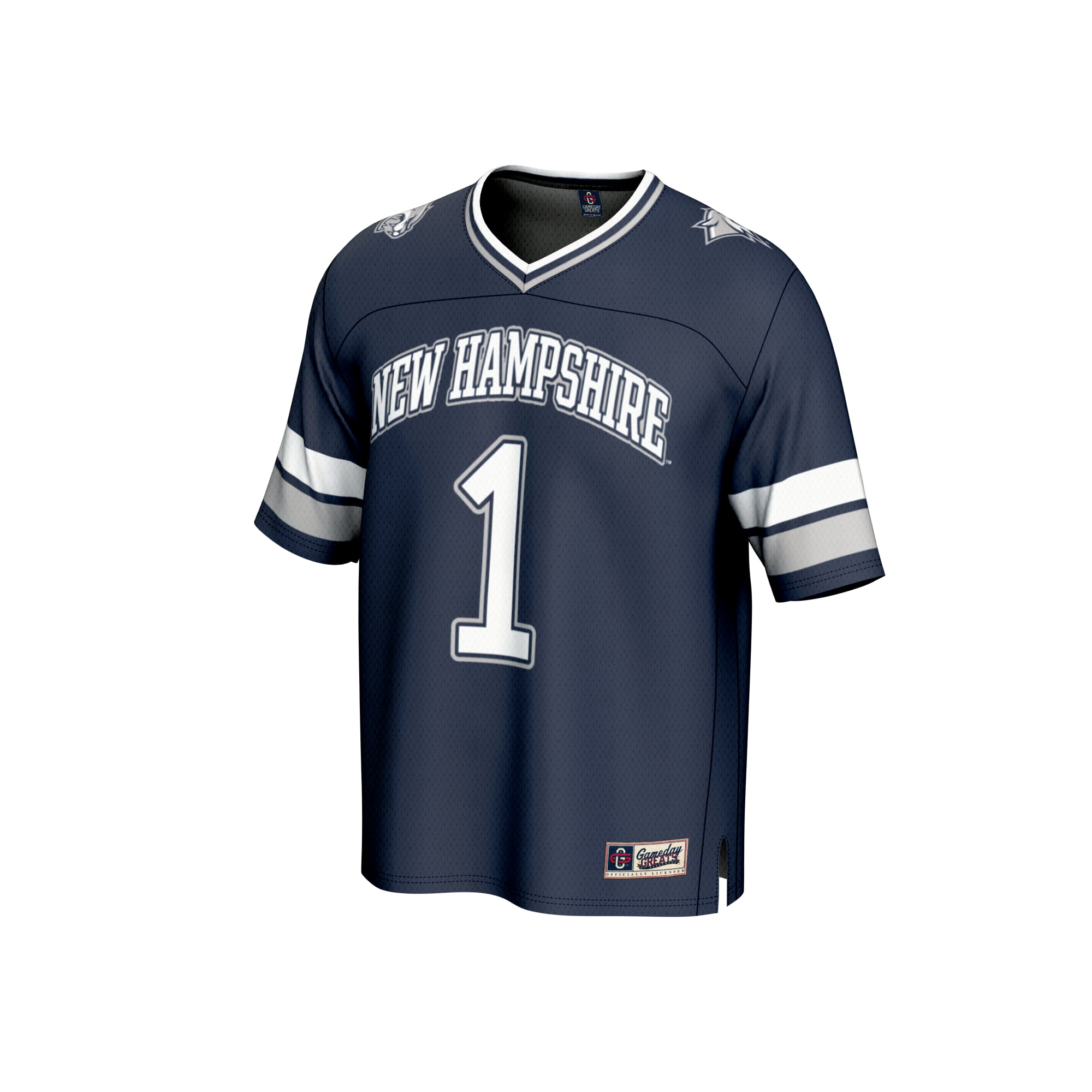 Youth #1 Navy New Hampshire Wildcats Lightweight Collegiate Football Fashion Jersey