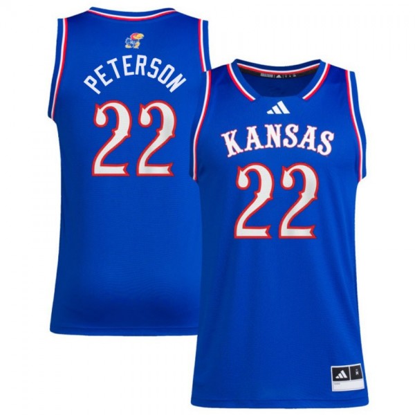 Men Kansas Jayhawks #22 Darryn Peterson Royal Stitch Jersey