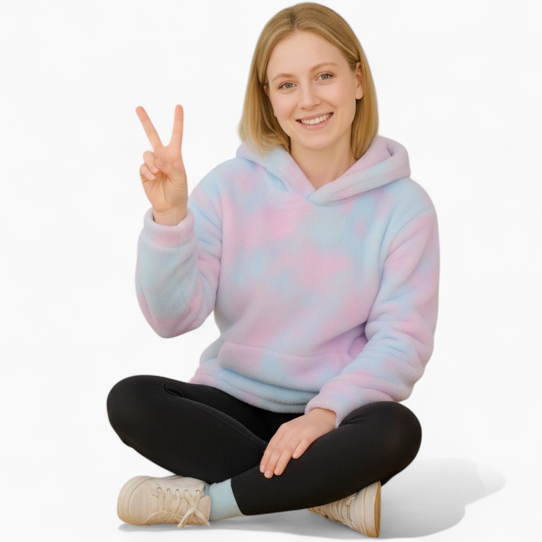 French Bulldog Furora Frenchie Human Matching Hoodie – Rainbow Tie Dye