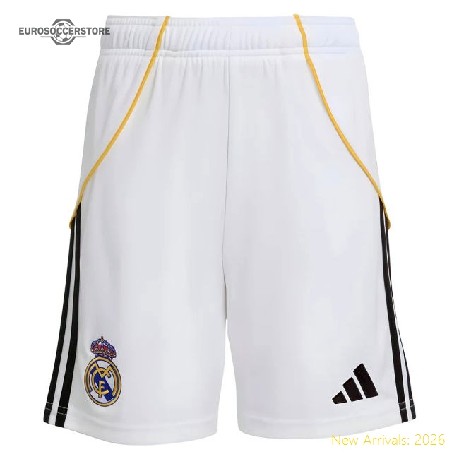 2025-2026 Real Madrid Home Shorts (White) - Kids