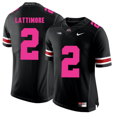 Men's OSU Ohio Black 2018 official Overview Lattimore #2 away jersey