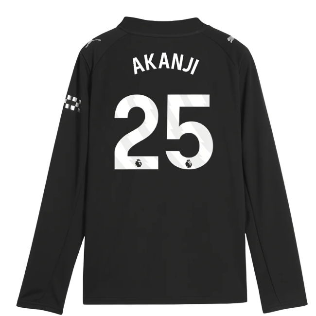 Top Tier Football Man City Long Sleeve Away Shirt Kids Akanji #25 ...