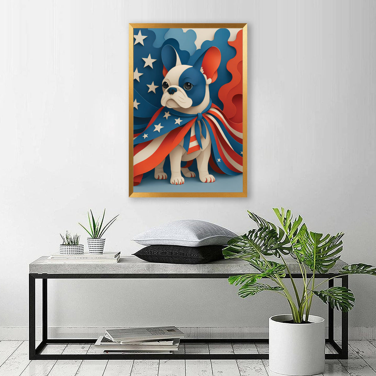 French Bulldog Cort Vertical Framed Poster • Wall Decoration Durable Dog Item