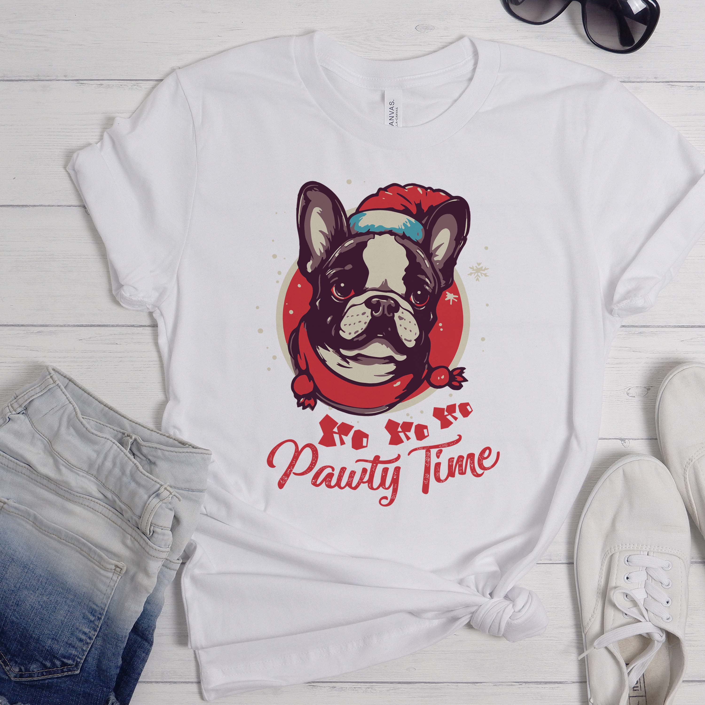 Durable Christmas Party - Unisex T-shirt for French Bulldog Lovers