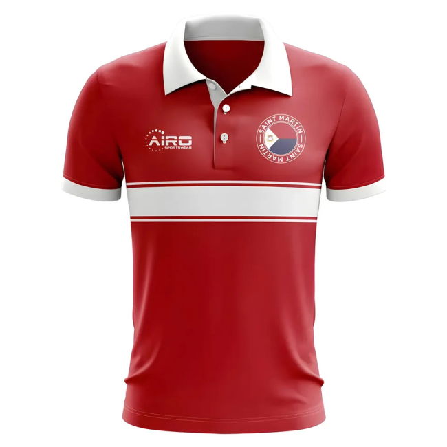 Premium Saint Martin Concept Stripe Polo Shirt (Red) World