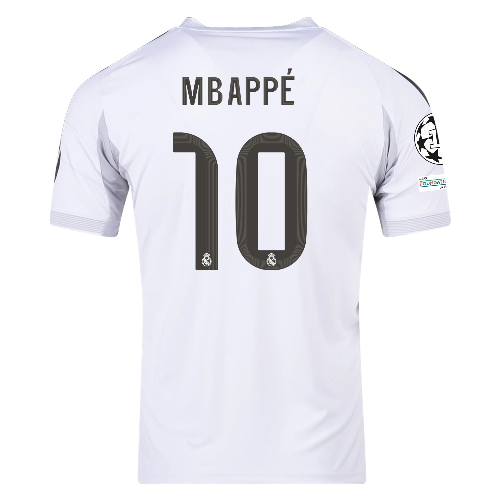 Kylian Mbappe Real Madrid Home Soccer Jersey 25/26 Champions League White