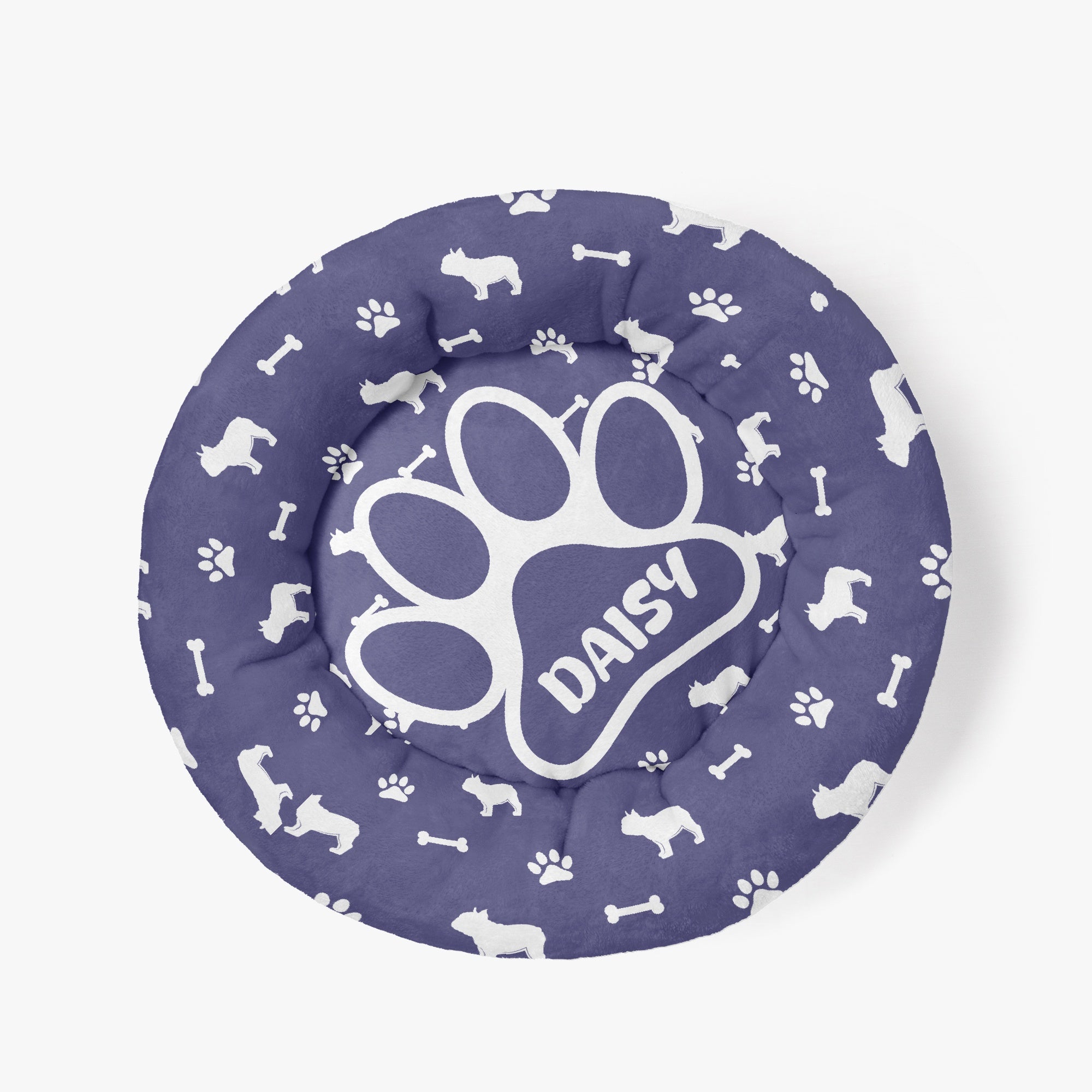 ROY - Custom Cloud-Comfort Frenchie Bed | Personalized Anti-Anxiety Donut Bed for French Bulldogs