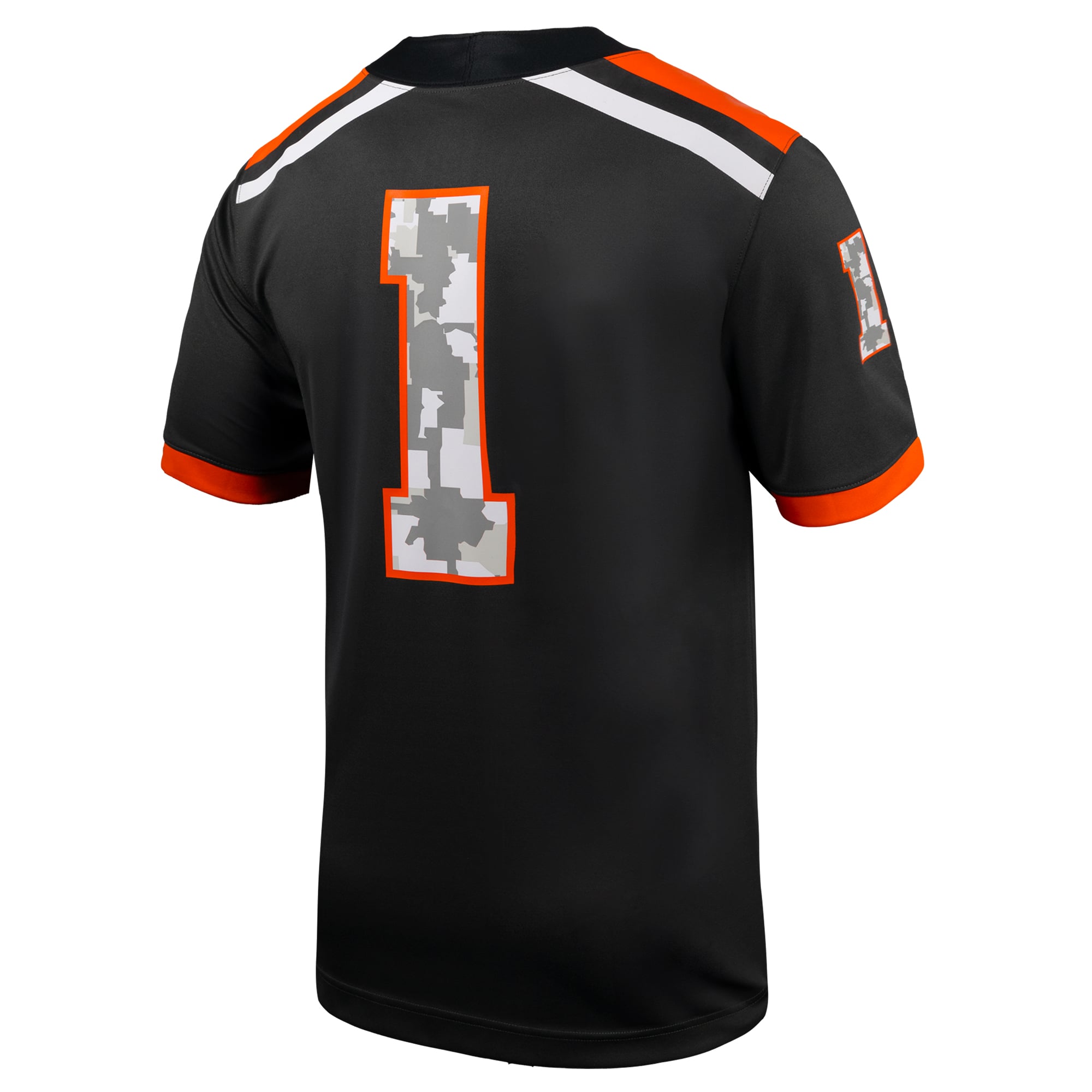 Men's #1 Anthracite Oregon State Beavers Military Appreciation Football Jersey