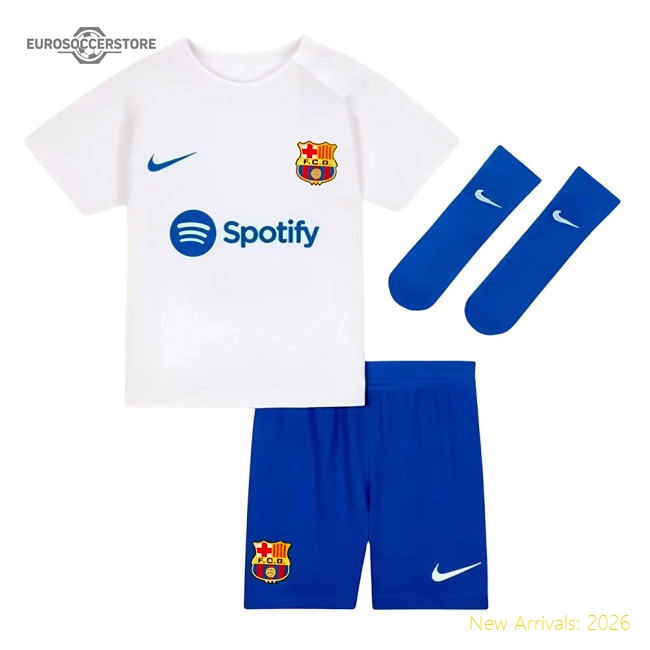 Fan-Favorite 2023-2024 Barcelona Away Baby Kit (Lewandowski 9)