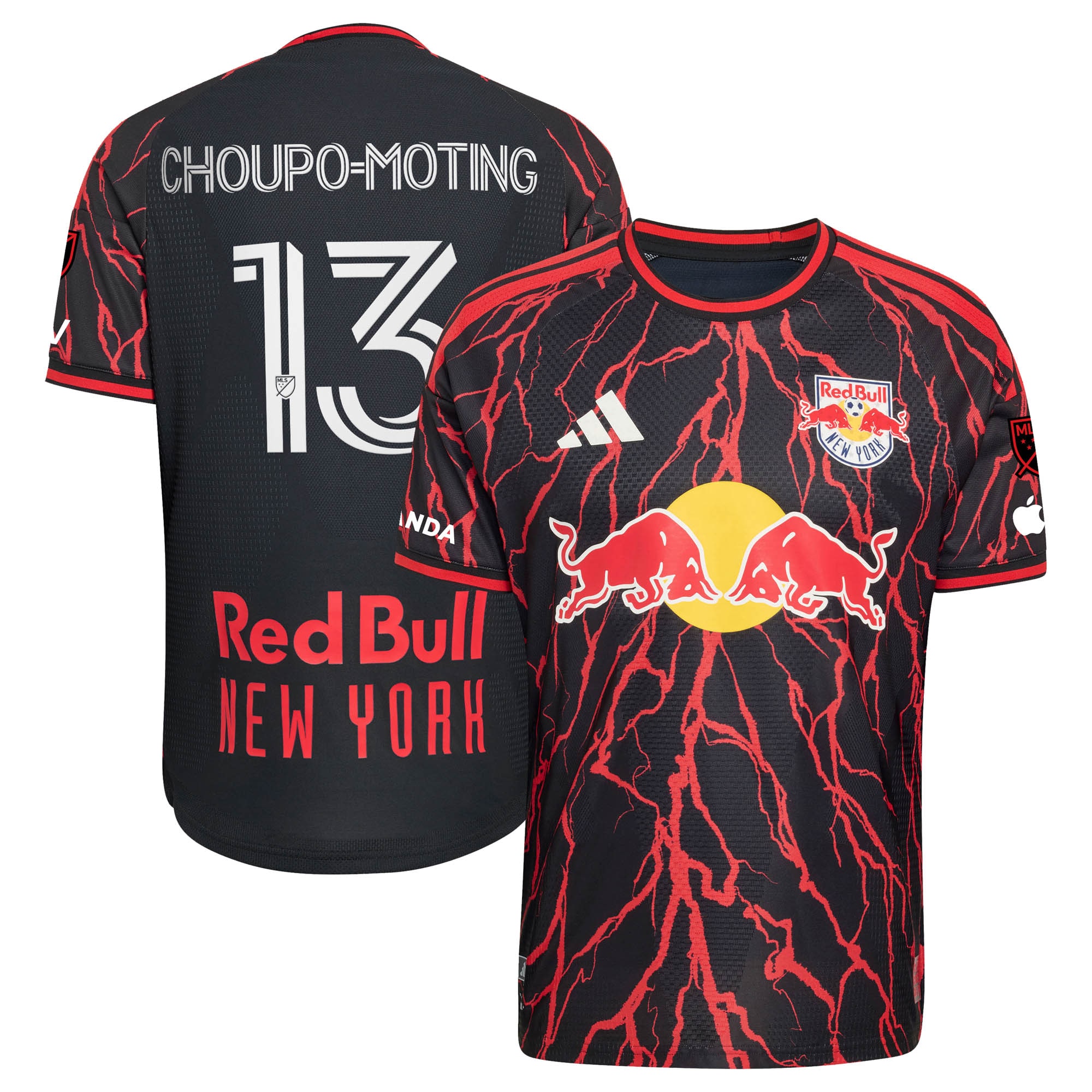 [JED] Youth Eric Maxim Choupo-Moting New York Red Bulls 2026 The Rooted Kit On-Field Authentic Patch Jersey - Black