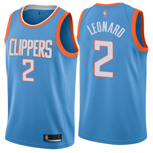 Blue Nike Kawhi Leonard #2 Clippers Jersey - High-Quality Polyester