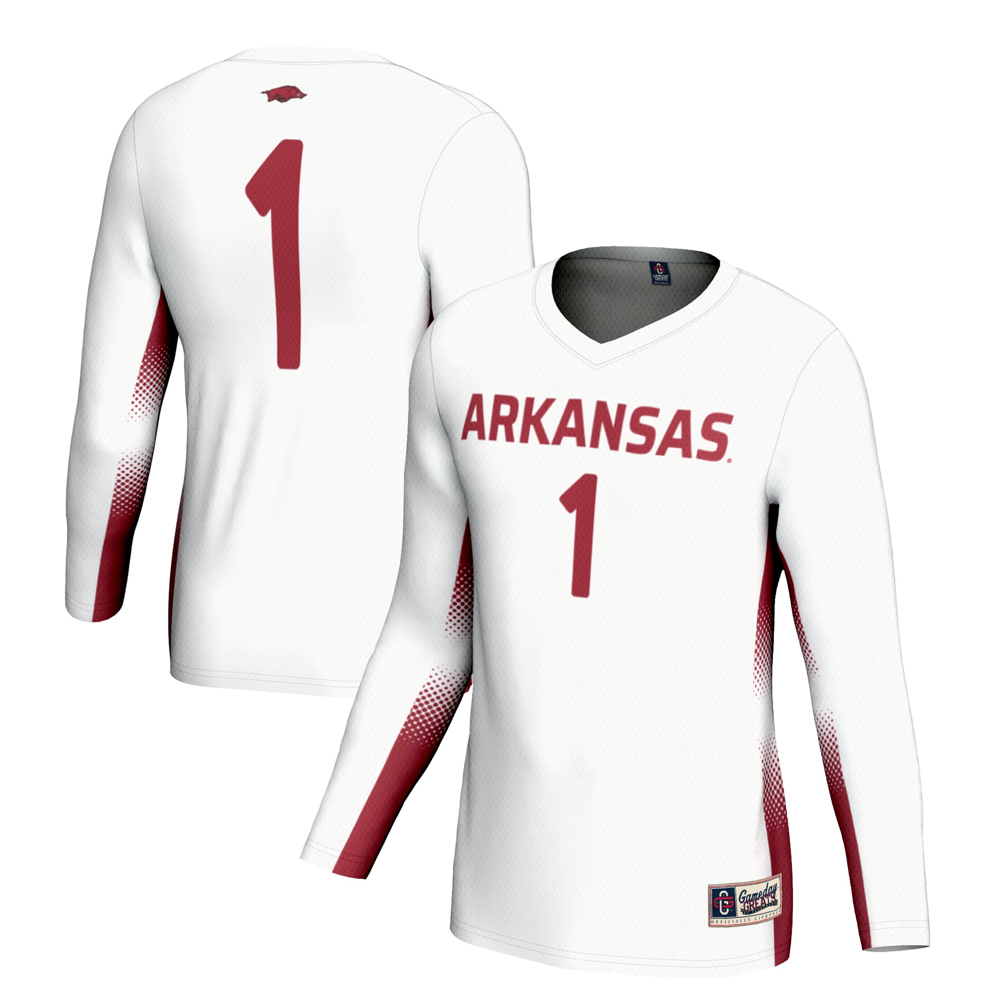 #1 Arkansas Razorbacks GameDay Greats Unisex Lightweight Volleyball Jersey - White