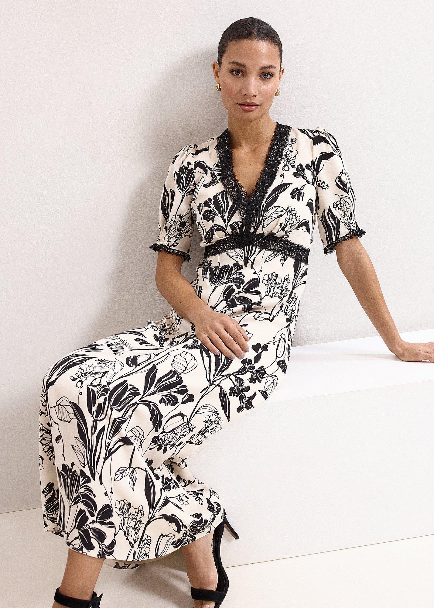 Petite Feyre Floral Slip Midi Dress