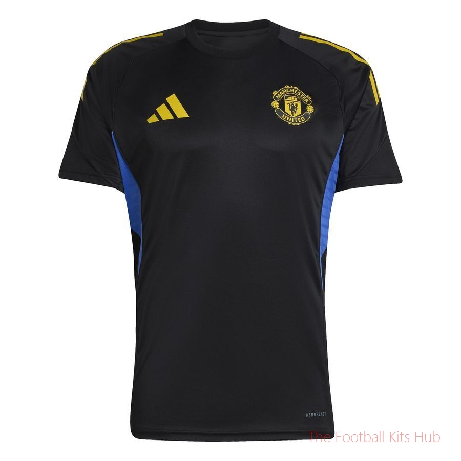 Manchester United Training T-Shirt Tiro 25 EU - Black/Hi-Res Blue/Tribe Yellow