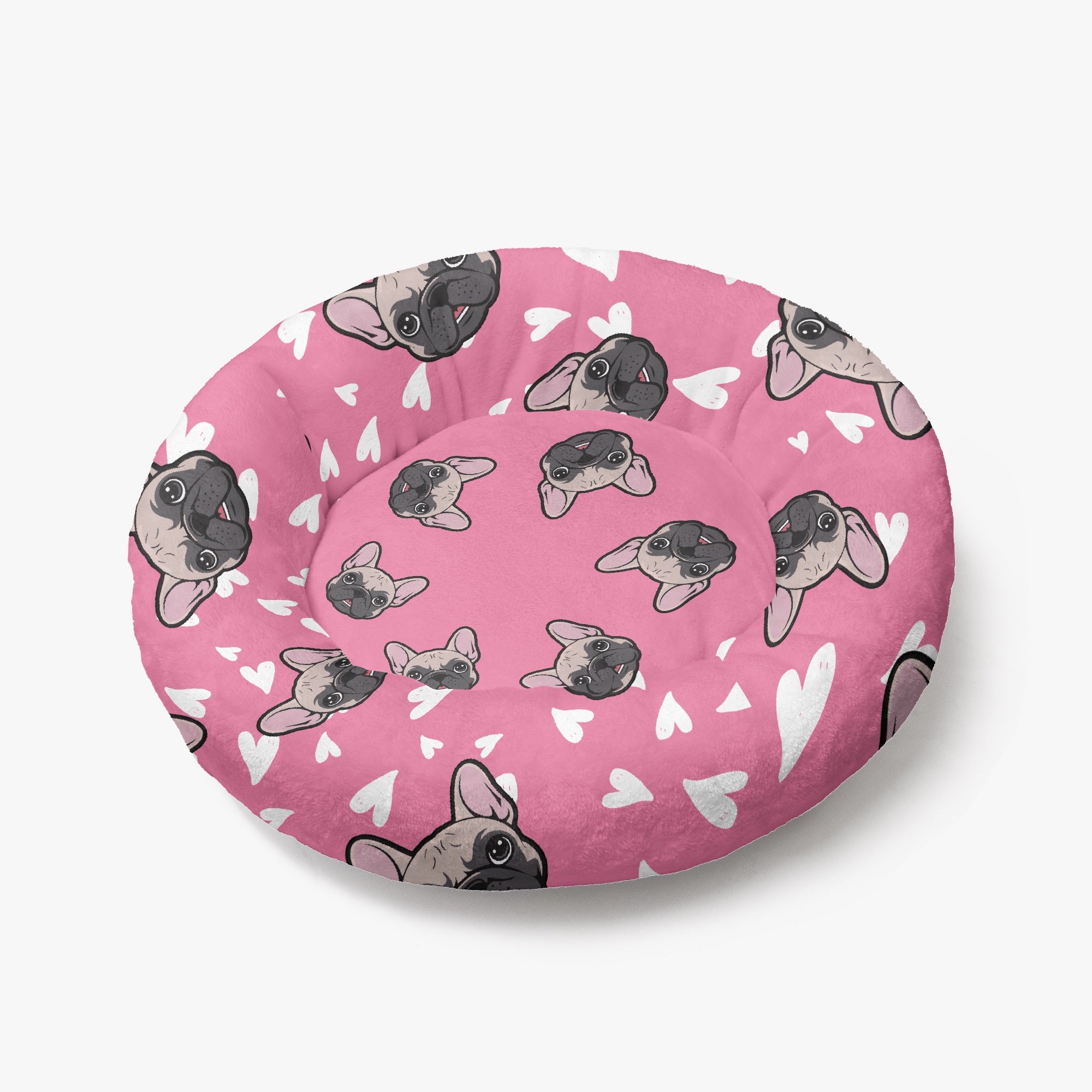 Tofu - Cloud-Comfort Frenchie Bed | Anti-Anxiety French Bulldog Donut Bed