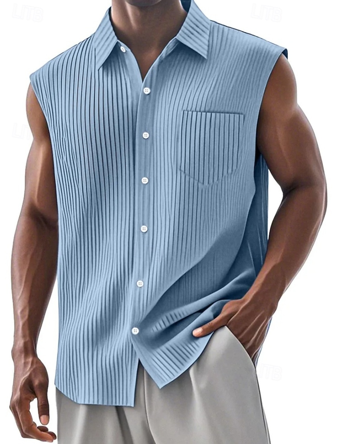 Men's Shirt Button Down Casual Corduroy Blue Black White Red Green