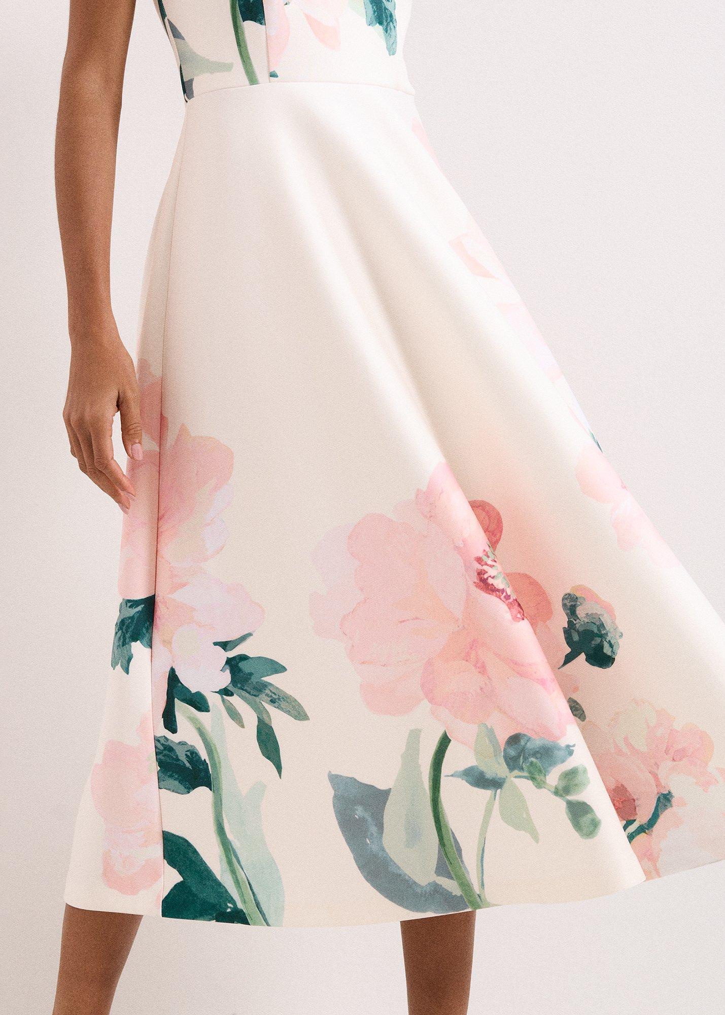 Rakhi Scuba Floral Printed Midi Dress