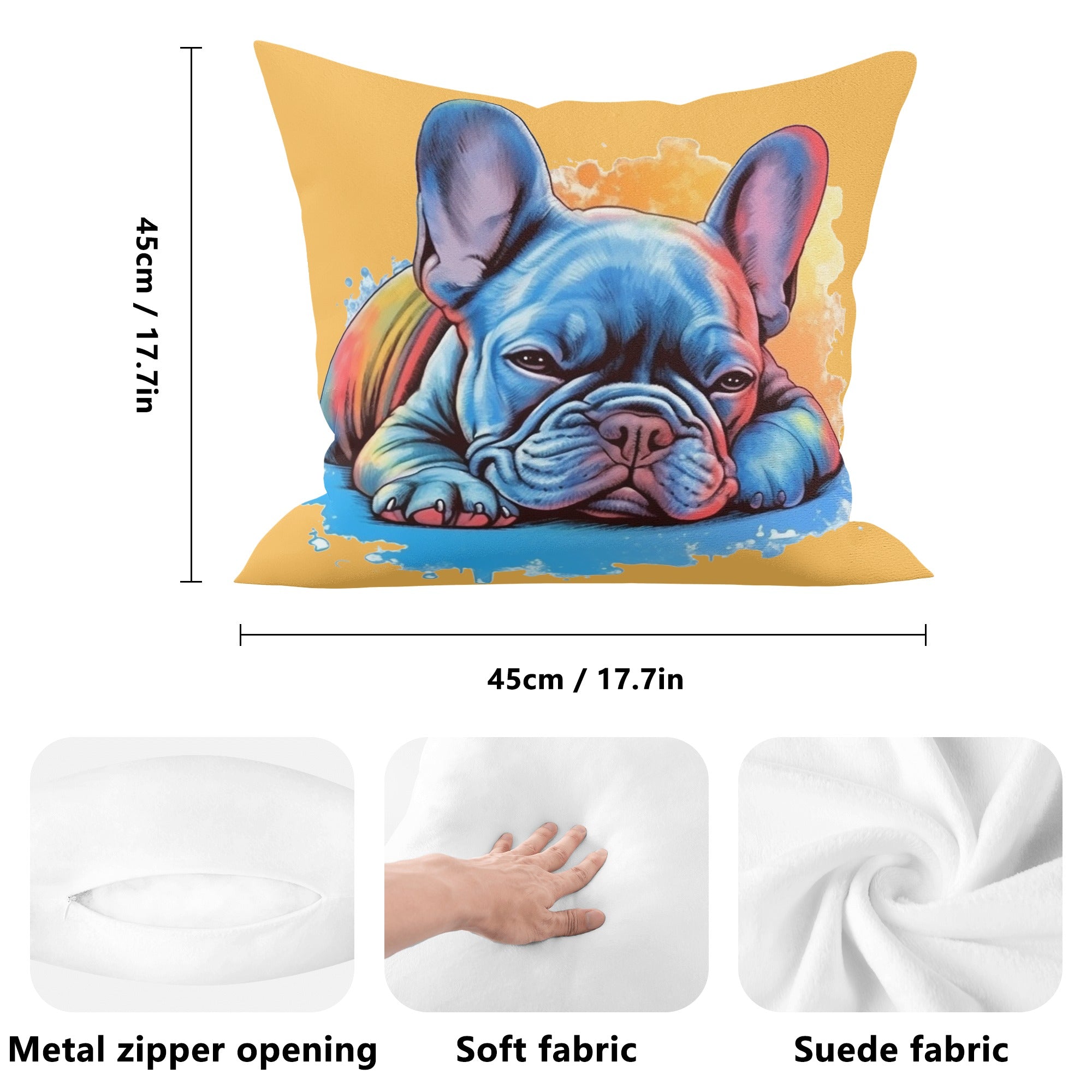 French Bulldog Lazy Frenchie Pillow Cover Cute Frenchie Essential