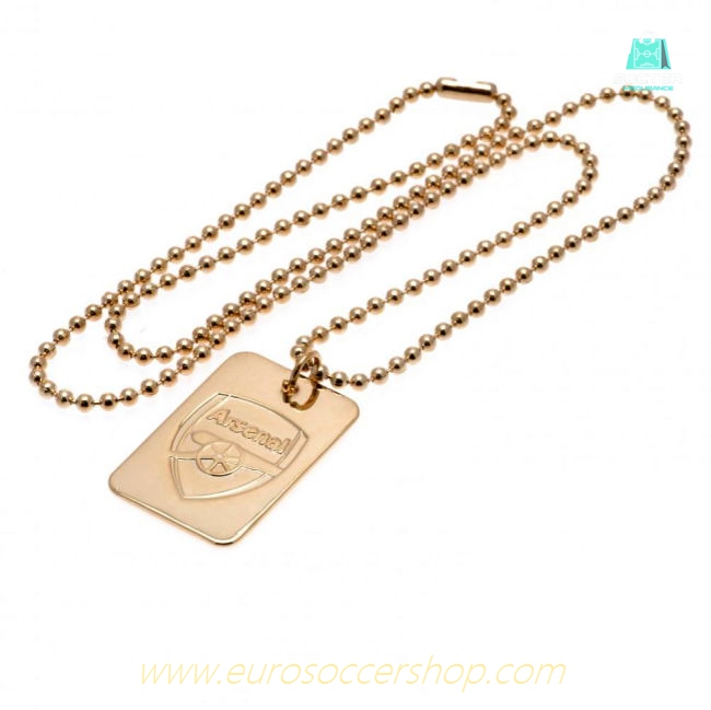 Arsenal FC Gold Plated Dog Tag & Chain