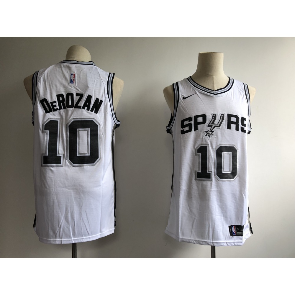 Collector's Item Vintage Men's Spurs #10 DeMar White Basketball Jersey