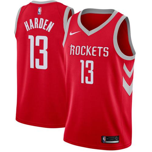 Red DEN James Harden #13 Nike Fan Edition Jersey Basketball Jersey