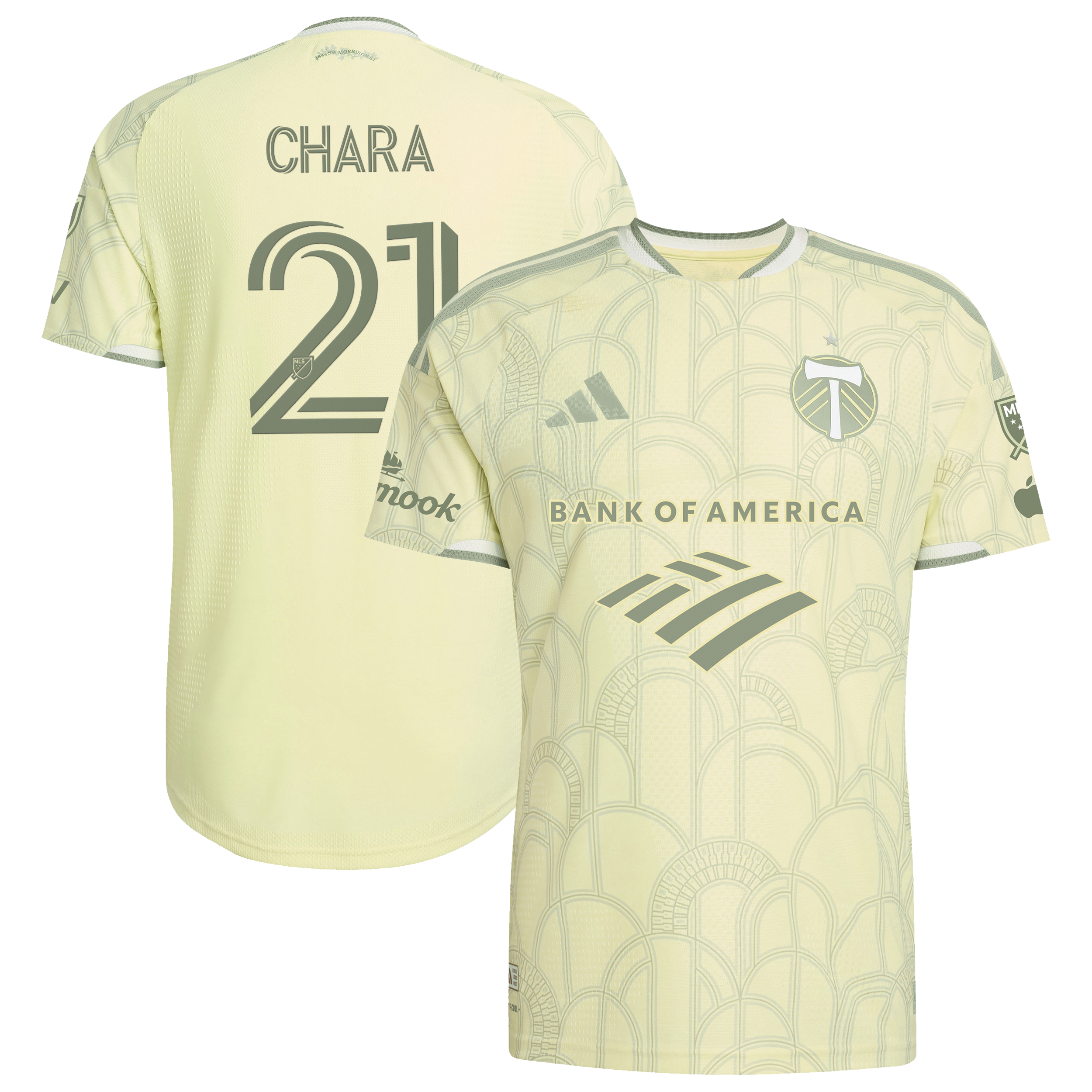 [SJH] Diego Chara Portland Timbers 2026 Civic Stadium Kit On-Field Authentic Patch Jersey - Yellow