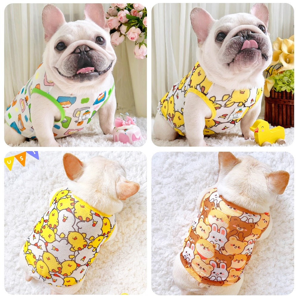 French Bulldog Tailtoon Frenchie Summer Cartoon Vest – Lightweight