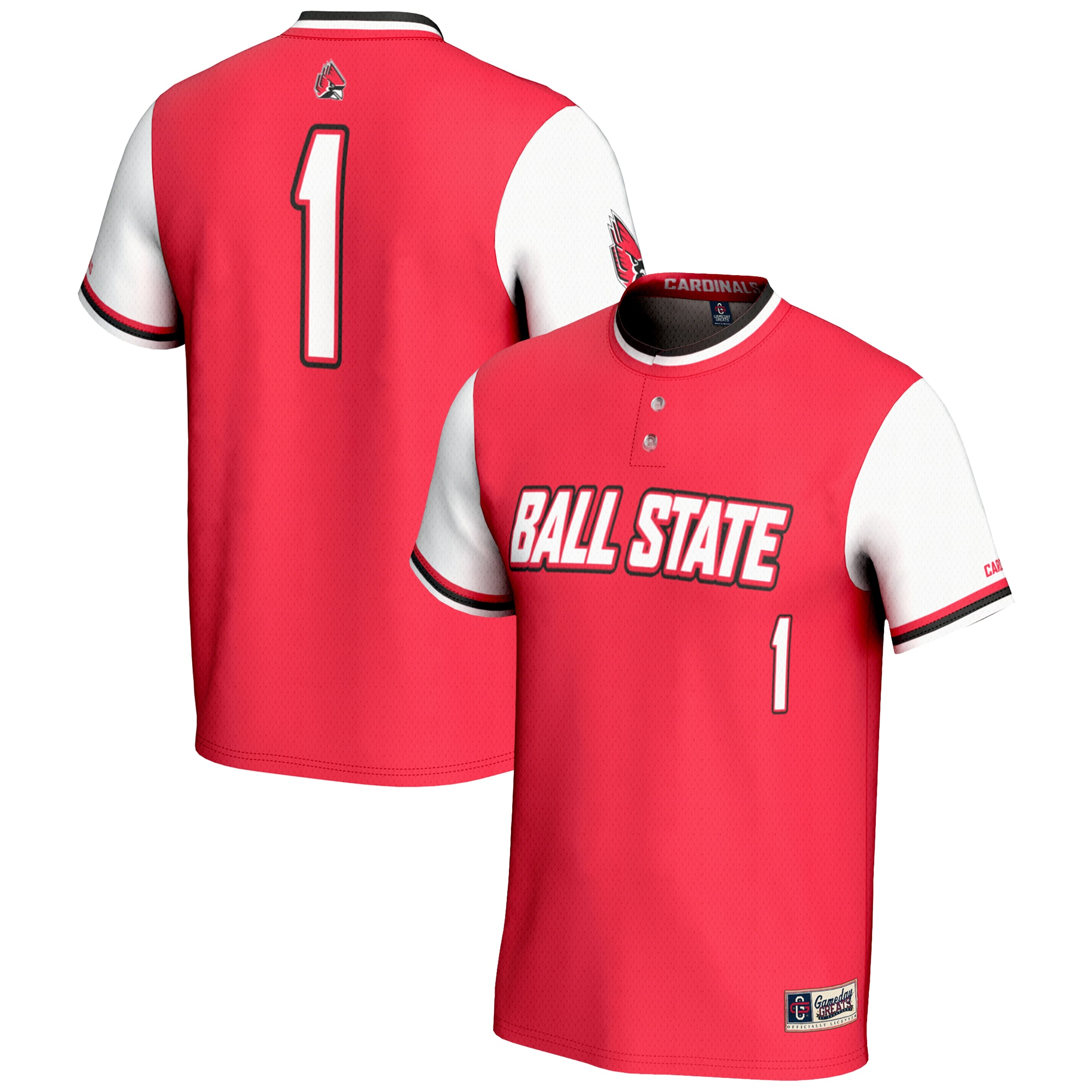 [NJP] Ball State Cardinals GameDay Greats Unisex Lightweight Softball Jersey - Cardinal