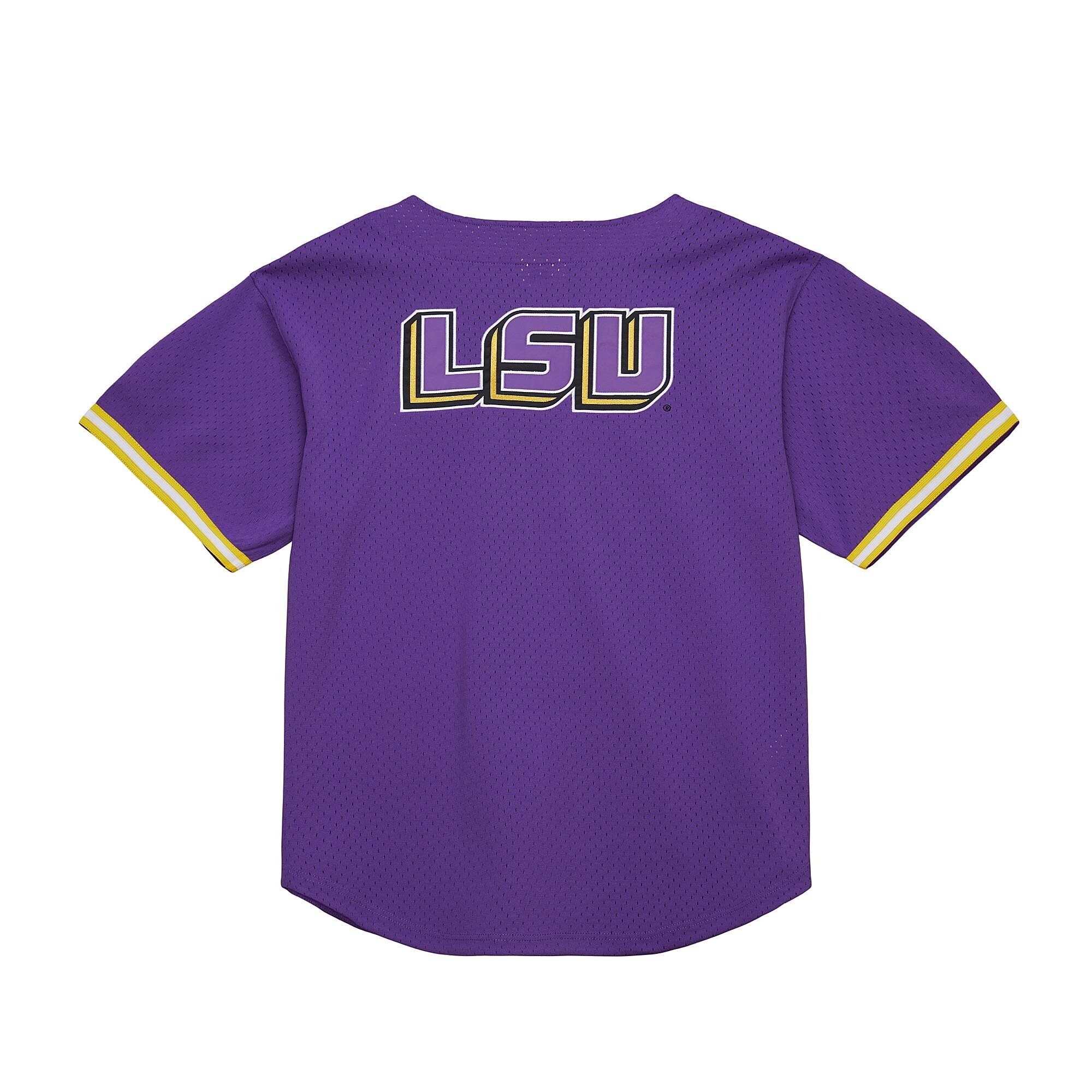 [NJP] LSU Tigers Game Time Vintage Mesh Button Front Jersey Top - Purple