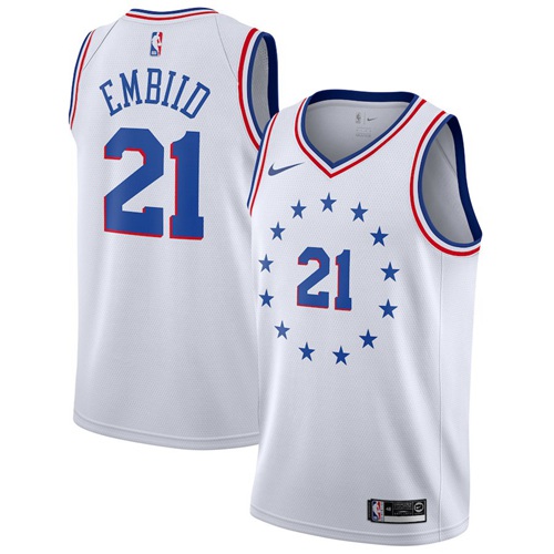 76ers White Joel Embiid #21 Nike Jersey - Economical Premium Quality