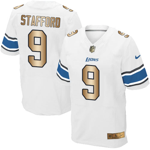 NFL D L Lions #9 Matthew Stafford White Elite Jersey - Authentic Qu...