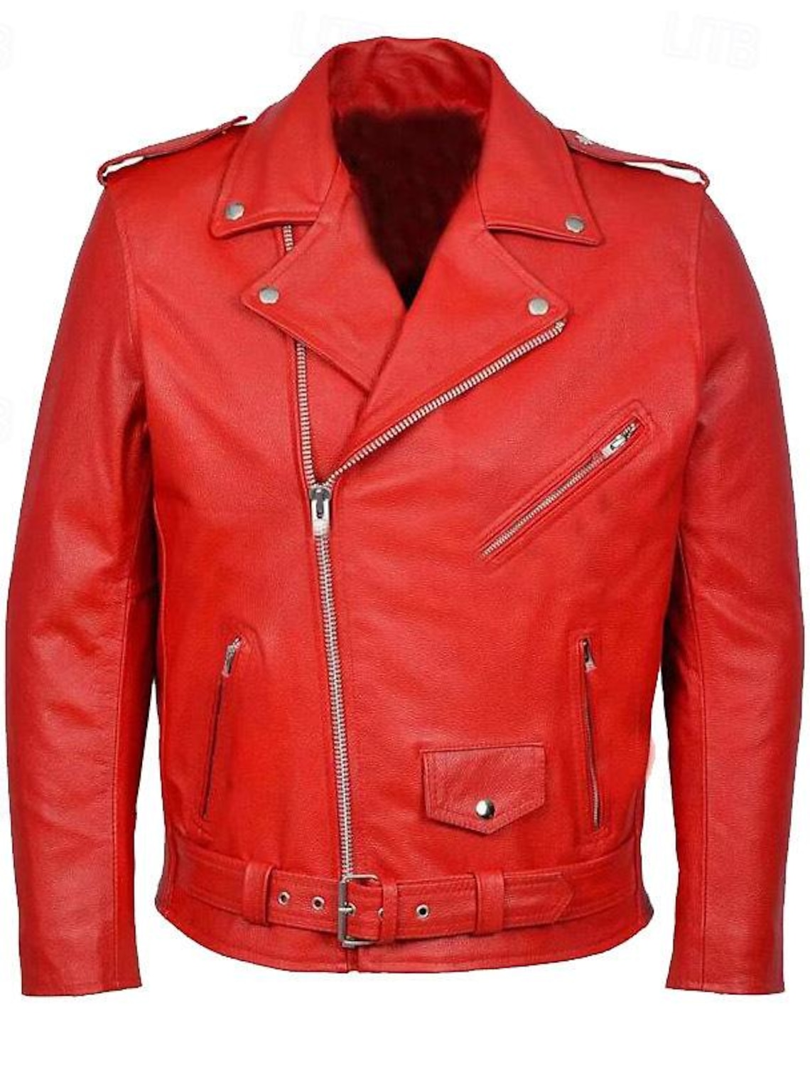 Male Faux Leather Jacket Transition Jacket Biker Jacket Red Leather Jacket Daily Wear Casual Daily Zipper All Seasons Solid / Plain Color Leisure Sweet Lapel Regular Black Red Jacket