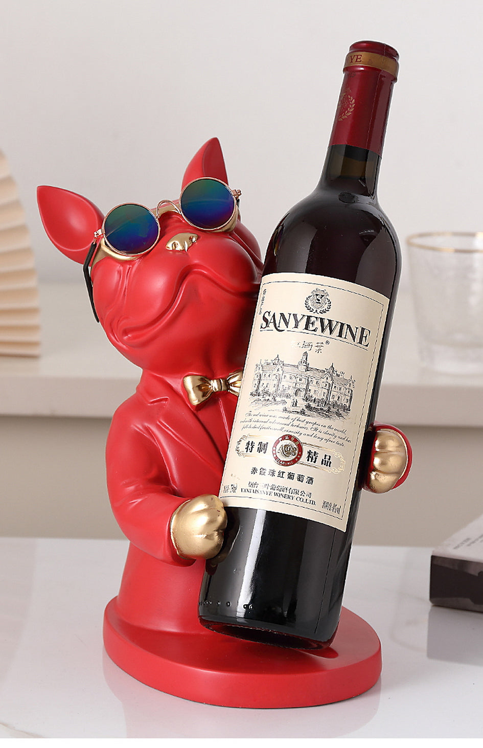 French Bulldog French Bulldog Figurine Wine Rack Sculpture Durable Dog Item