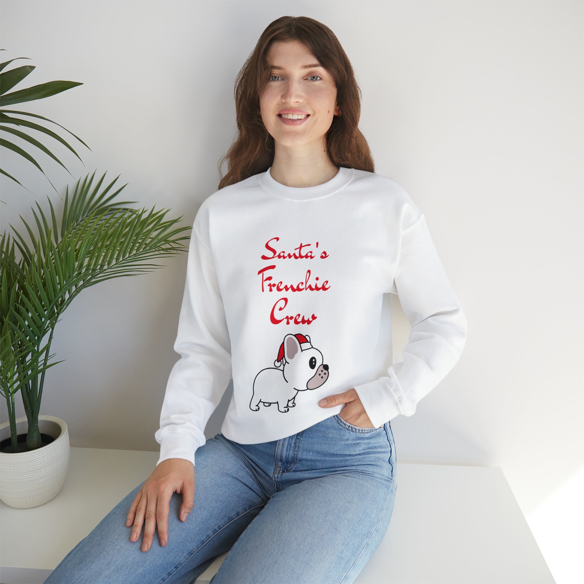 Santa's Frenchie Crew Sweater - Unisex Sweatshirt