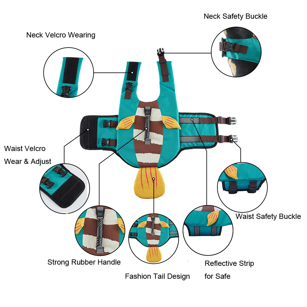 Adjustable Swim Vest With Handle Summer Wear | Breed-optimized