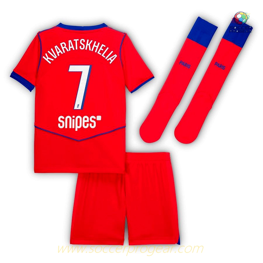PSG Authentic Third Youth Football Kit Soccer Football Shirt 2025-2026 Season Kvaratskhelia