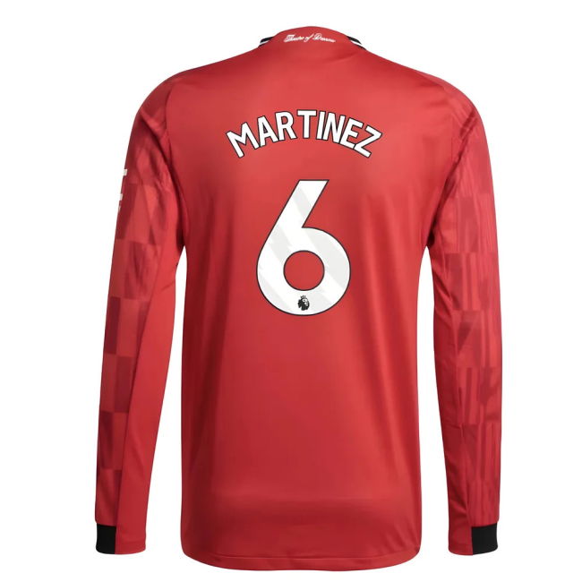 2025-2026 Man Utd Authentic Long Sleeve Home Top (Martinez 6)