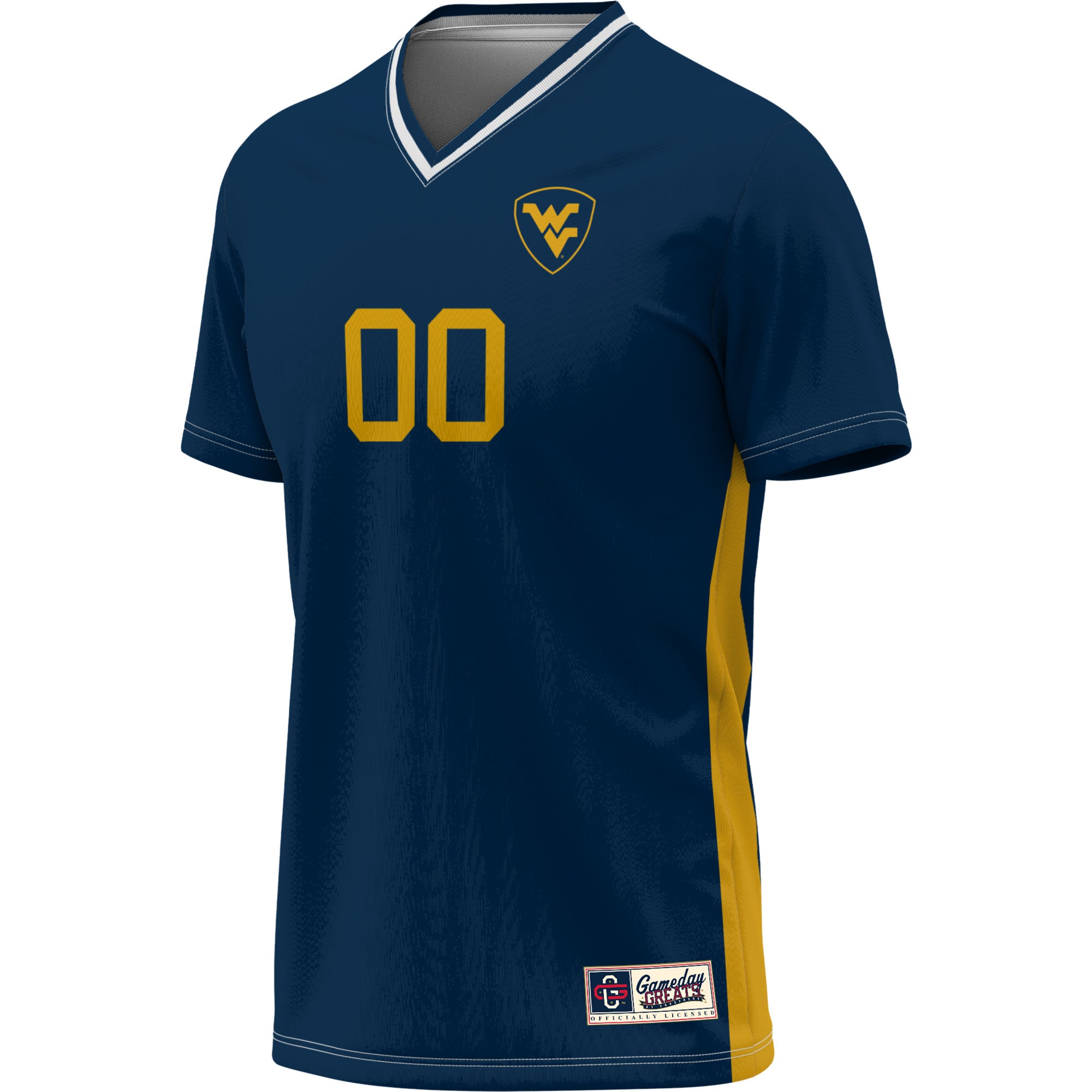 [LK] West Virginia Mountaineers GameDay Greats Unisex Pick-A-Player NIL Lightweight Soccer Jersey - Navy