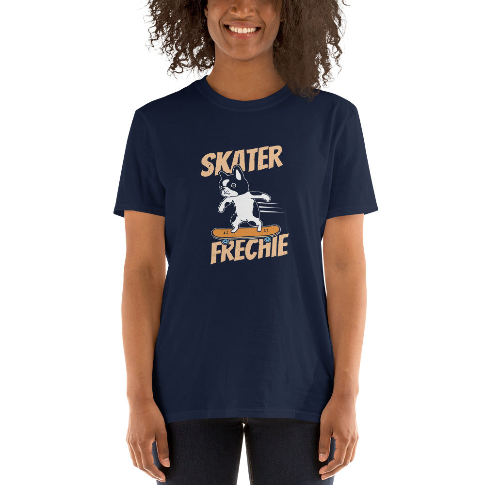 French bulldog with Skateboard- Unisex T-Shirt