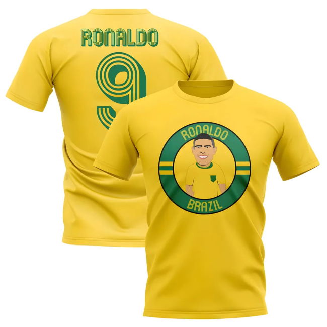 National Ronaldo Brazil Illustration T-Shirt (Yellow) Kit