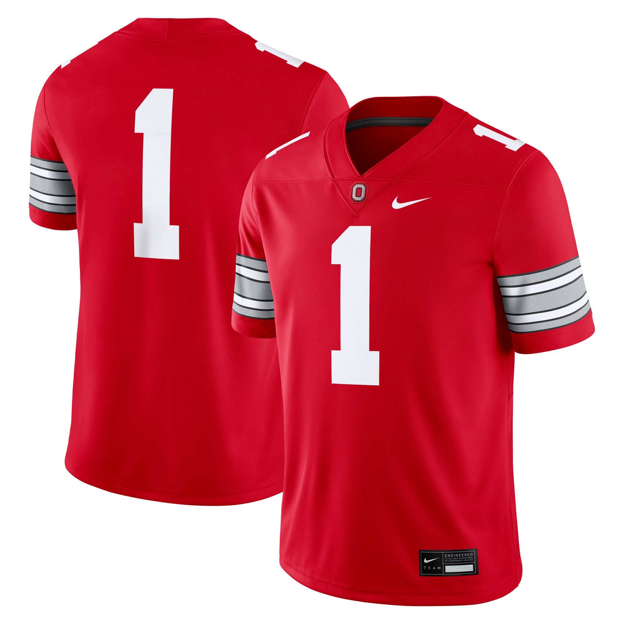 Men's #1 Scarlet Ohio State Buckeyes Home Game Football Jersey